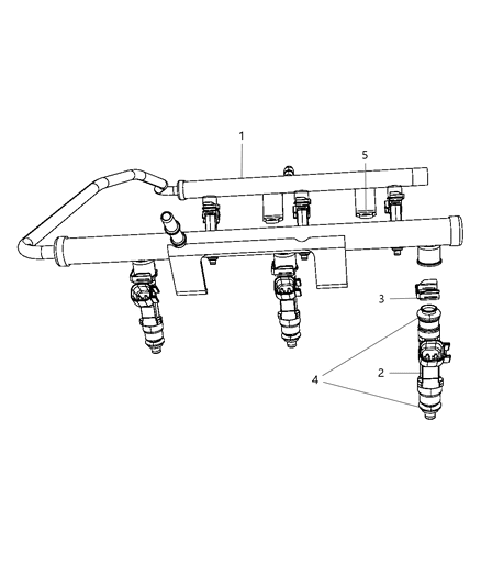 2009 Dodge Durango Fuel Rail & Related Diagram 1