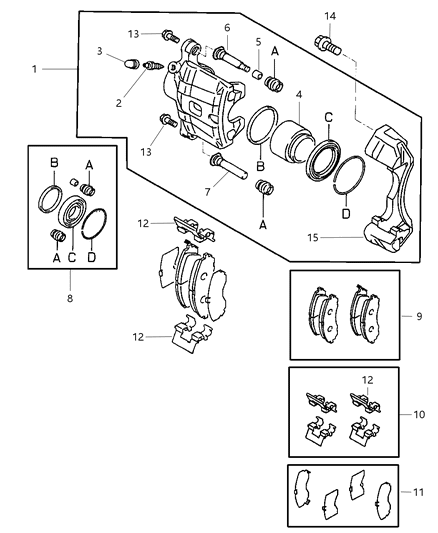 2004 Dodge Stratus SPACER-Front Brake Diagram for MN102204