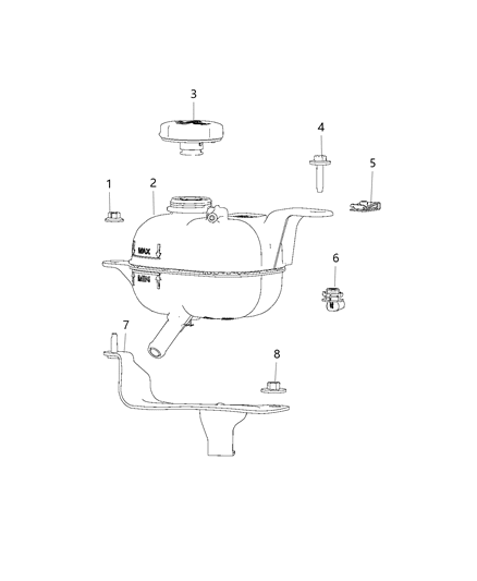 2018 Chrysler Pacifica Reservoir Coolant Battery And Related Parts Diagram