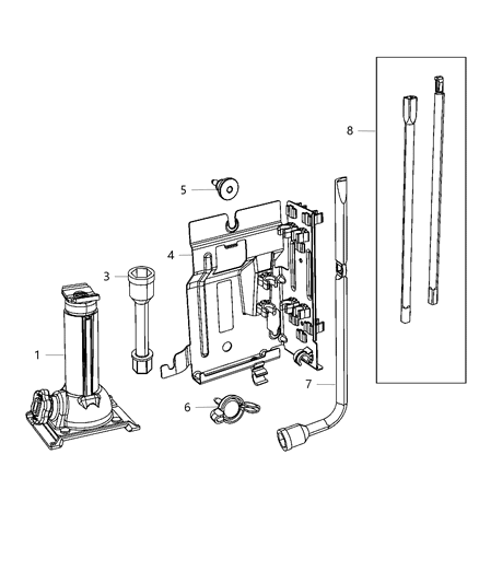 2018 Ram 3500 Jack Assembly & Tools Diagram