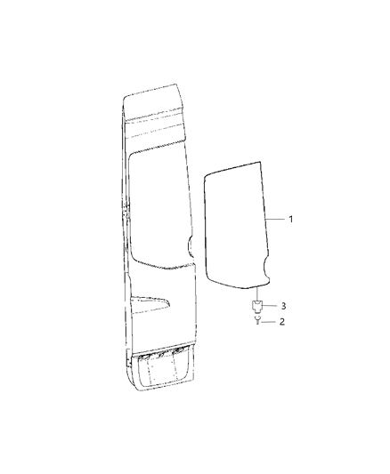 2009 Dodge Sprinter 2500 Glass-Cargo Door Diagram for 68006477AA