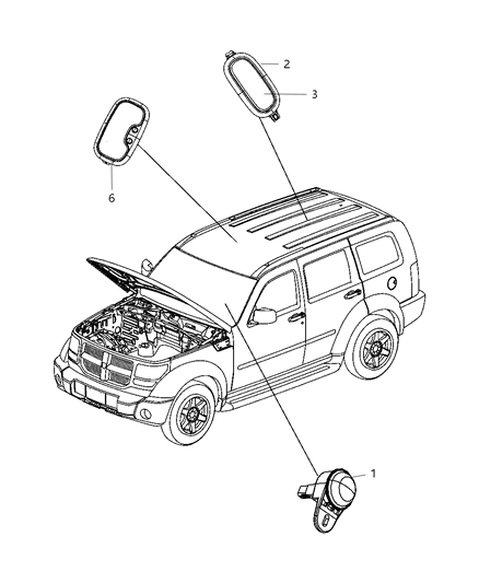 2008 Dodge Nitro Lens-Illuminated Visor Diagram for 68020209AA