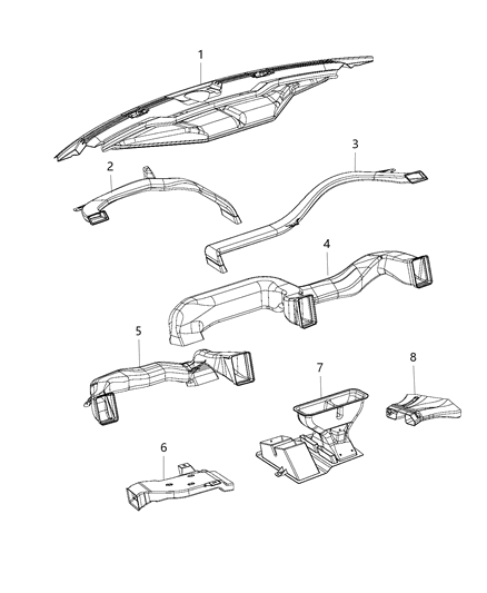 2015 Ram 1500 Ducts, Front Diagram