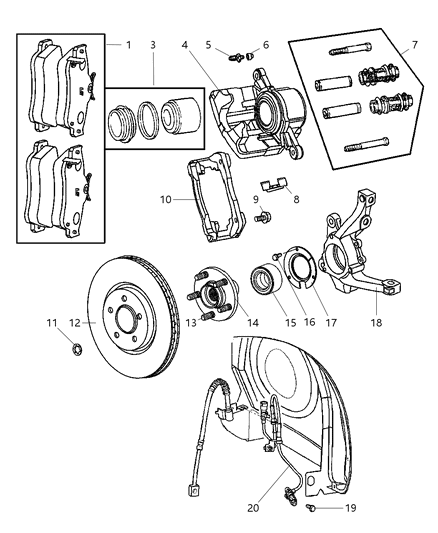 2006 Chrysler PT Cruiser Brake Rotor Diagram for V5019994