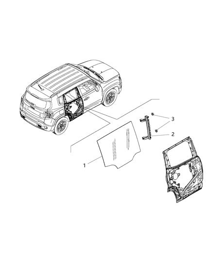 2016 Jeep Renegade Rear Door Glass Diagram