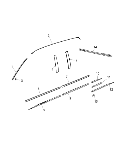 2016 Ram 3500 Molding-Rear Door Diagram for 68263078AA