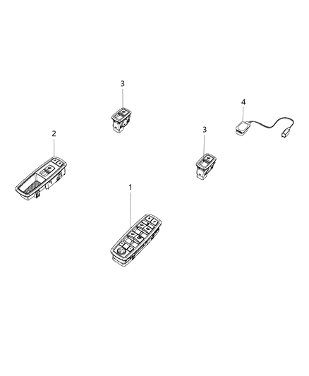 2020 Dodge Journey Switches, Doors, Mirrors And Liftgate Diagram