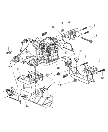 2002 Chrysler Prowler Transaxle Mounting & Miscellaneous Parts Diagram