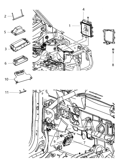 2012 Jeep Compass Powertrain Control Generic Module Diagram for R5150607AC