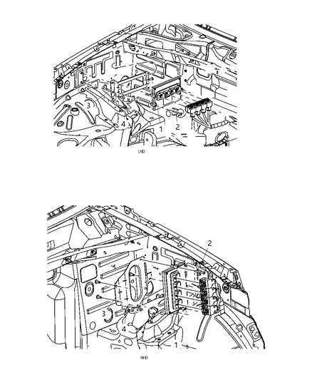 2007 Dodge Nitro Electrical Powertrain Control Module Diagram for RL094149AF