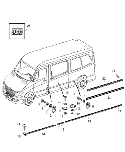 2007 Dodge Sprinter 2500 Retainer Diagram for 68015044AA