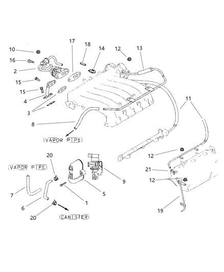 1997 Dodge Avenger SOLENOID-Duty Cycle PURGE Diagram for 4669475AB