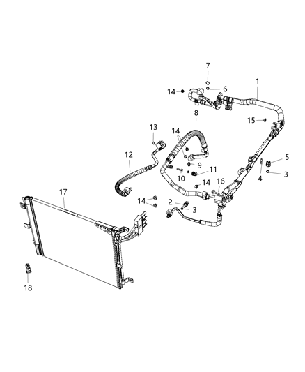 2020 Jeep Wrangler Line-A/C Suction And Liquid Diagram for 68282108AB