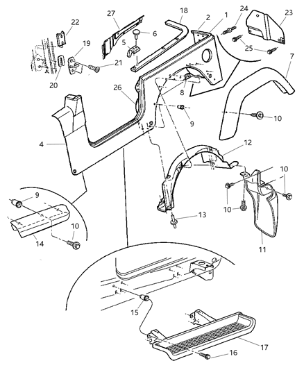 2004 Jeep Wrangler Aperture Panel - Panels, Body Side Diagram