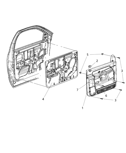 2008 Dodge Ram 2500 Handle-Door Pull Diagram for 1DB92ZJ8AB