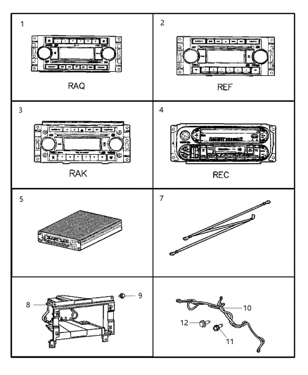 2005 Jeep Grand Cherokee Radio-AM/FM/CASSETTE With Cd Diagram for 5091523AD