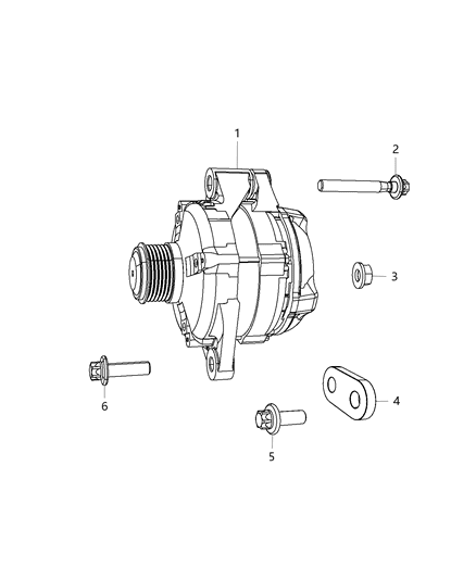 2015 Dodge Journey Generator/Alternator & Related Parts Diagram 1