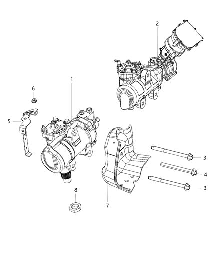 2020 Ram 2500 Power Steering Gear Diagram for 68429132AB