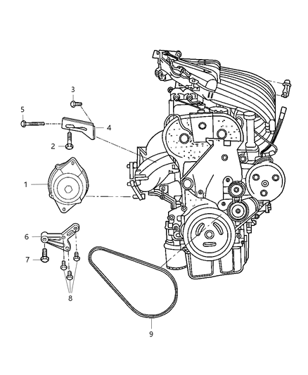 2001 Chrysler PT Cruiser Alternator Diagram 1