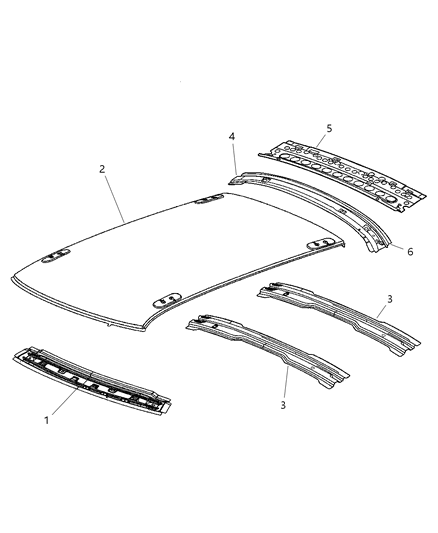 2006 Dodge Magnum Roof Diagram for 5065761AD