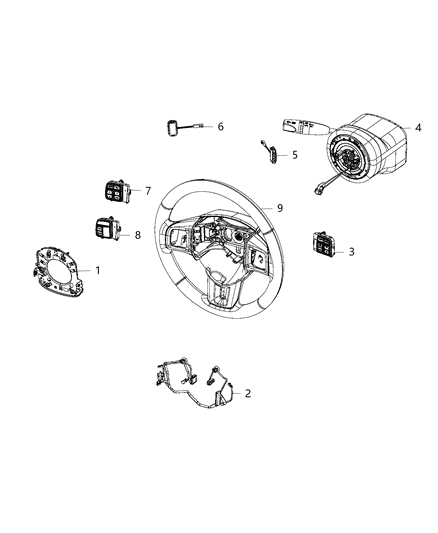 2011 Dodge Charger Switches, Steering Wheel & Column Diagram