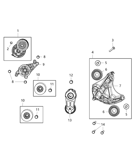 2021 Ram 1500 Bracket-Alternator Diagram for 53011276AA