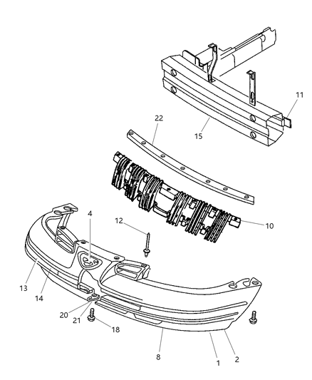 1997 Chrysler LHS Fascia, Front Diagram