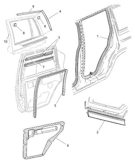 1997 Jeep Cherokee Seal-Rocker Diagram for 55235412AB