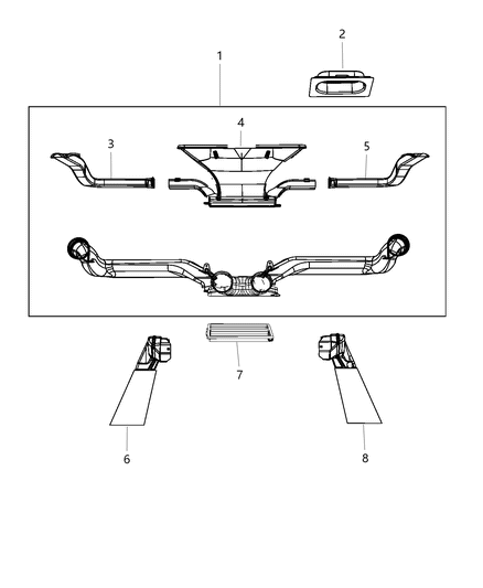 2014 Jeep Wrangler Duct-Center Distribution Diagram for 68080789AA