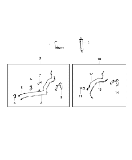 2018 Jeep Wrangler Bracket-Fuel Line Diagram for 52030487AB