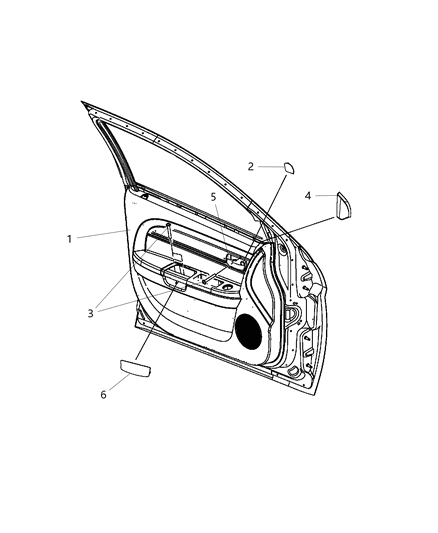 2013 Dodge Avenger Panel-Front Door Trim Diagram for 5KY781X9AA