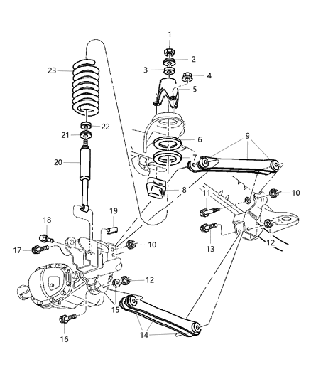 2001 Dodge Ram 2500 Upper And Lower Control Arms, Springs And Shocks - Front Diagram 2