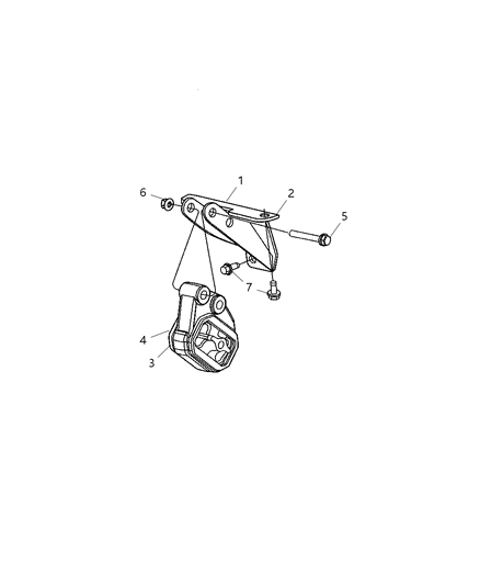 2004 Dodge Ram 2500 Engine Mounting, Front Diagram 1