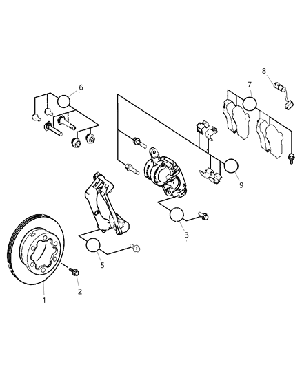 2008 Dodge Sprinter 3500 Brakes, Rear, Disc Diagram