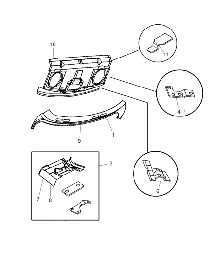 1997 Dodge Intrepid Rear Shelf Panel Diagram