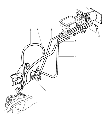 2002 Dodge Ram 3500 Line-Power Steering Return Hydro Diagram for 52106996AD