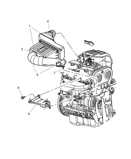 2002 Jeep Liberty Body-Air Cleaner Diagram for 53013102AA