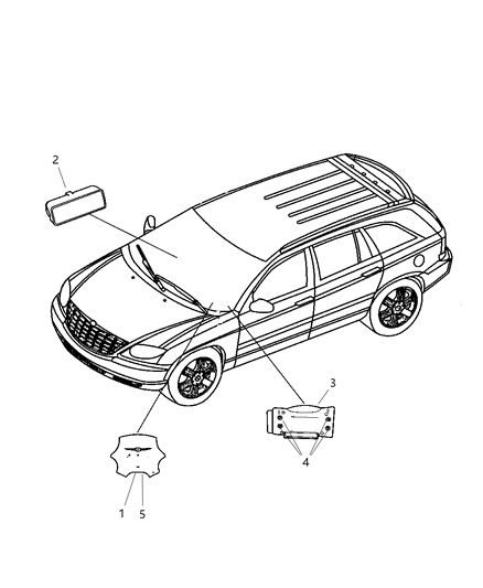 2008 Chrysler Pacifica Passenger Side Air Bag Diagram for 68020027AA