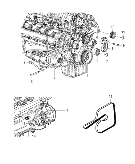 2011 Chrysler 300 STRUT-ALTERNATOR Bracket Diagram for 4593946AC