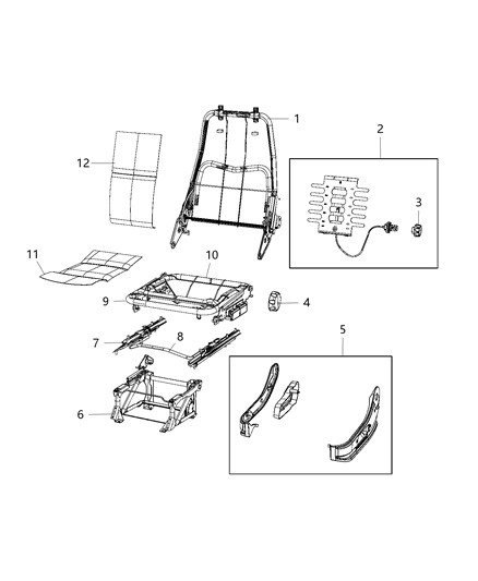 2016 Ram ProMaster 3500 Frame-Front Seat Cushion Diagram for 68263795AA