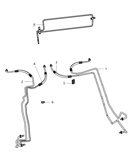 2010 Dodge Dakota Transmission Oil Cooler & Lines Diagram