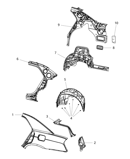 2013 Chrysler 300 Rear Aperture (Quarter) Panel Diagram