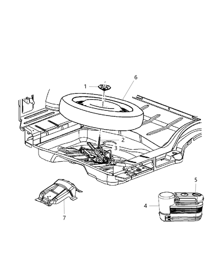 2011 Dodge Challenger Spare Tire Stowage Diagram