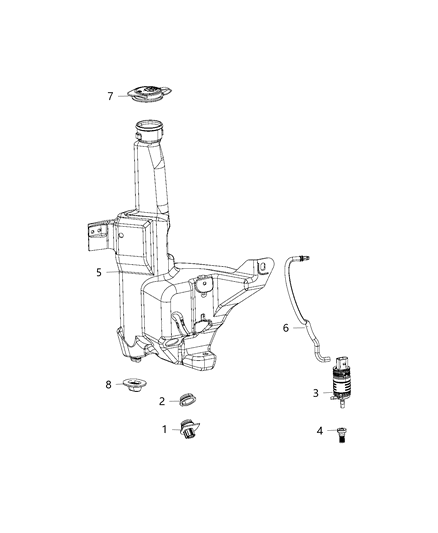 2019 Ram 1500 Reservoir, Windshield Diagram 2