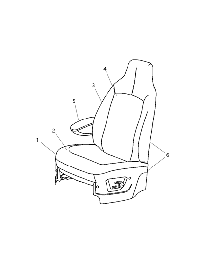 2003 Chrysler Voyager Front, Cloth High Back Diagram 3