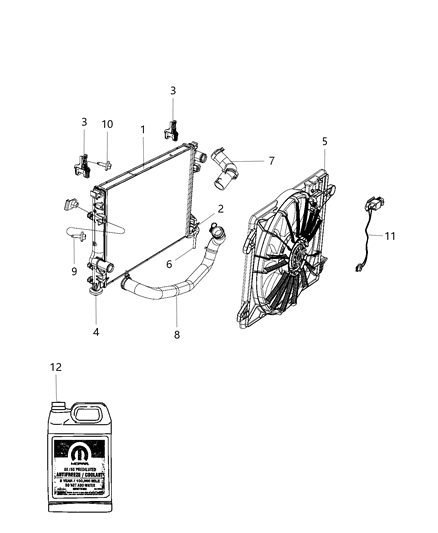 2016 Dodge Challenger Radiator & Related Parts Diagram 2