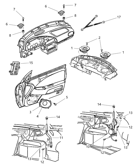 1999 Dodge Stratus Speakers & Antenna Diagram