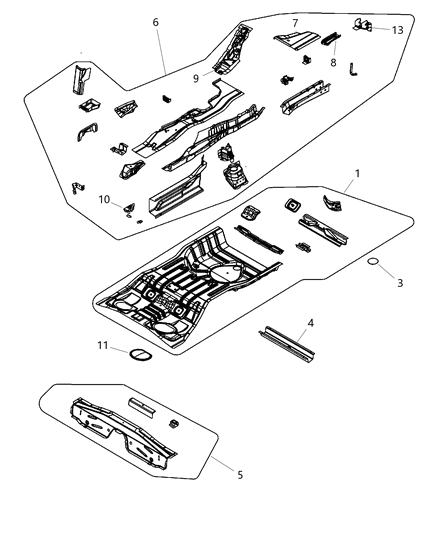 2008 Dodge Avenger Panel-Fuel Tank Close Out Diagram for 5155692AB