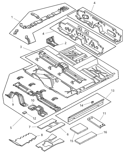 1999 Dodge Neon Bracket-Floor Console Diagram for 4783251AC