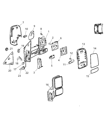 2009 Dodge Sprinter 2500 MIRRORCOV-Mirror Diagram for 68010095AA